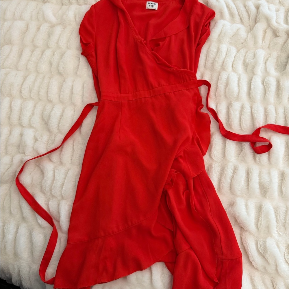 Sunday Best Vibrant Red Wrap Dress